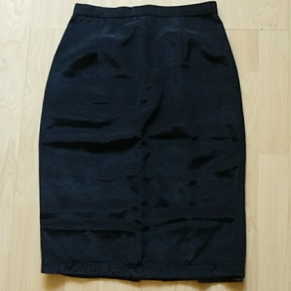 Betsy Johnson Black Satin Pencil Skirt
